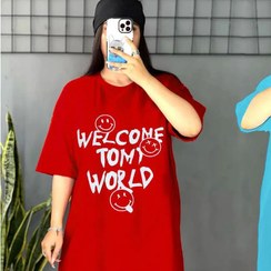 تصویر تیشرت لانگ جنس دورس بهاره Welcome Tom World قیمت 147.000 تومن تولیدی و عمده فروشی لباس 