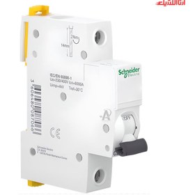 تصویر کلید مینیاتوری اشنایدر الکتریک تک پل آمپر 25A تیپ C مدل A9K24125 miniature circuit breaker - iK60N - 1P - 25 A - C curve