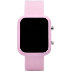 تصویر ساعت مچی دیجیتالی بند رابر صورتی کمرنگ ا Pale pink rubber band digital wristwatch Pale pink rubber band digital wristwatch