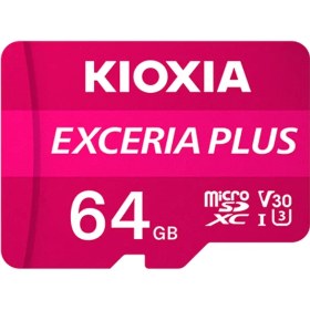 تصویر مموری کارت کیوکسیا مدل LMPL1M064GG2 Class10-U3 100MB/s با ظرفیت 64 گیگابایت KIOXIA EXCERIA PLUS microSD Memory Card LMPL1M064GG2 Class10-U3 100MB/s 64GB