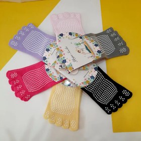 تصویر جوراب یوگا و پیلاتس ضد لغزش روبسته : Yoga socks