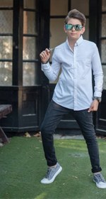 تصویر پیراهن پسرانه سفید سایز ۴۰ تا ۶۰ کد K2003015 