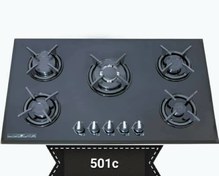 تصویر اجاق گاز درجه۱صفحه ای شیشه ای 8 میل 5 شعله برند اسکار مدل 501 