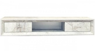 تصویر میز تلویزیون دیواری طرح سنگ مدل MT-140 LIGHT MARBLE 