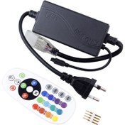 تصویر ریموت کنترل RGB مخصوص ریسه و شلنگ نوری ۲۲۰ ولت 