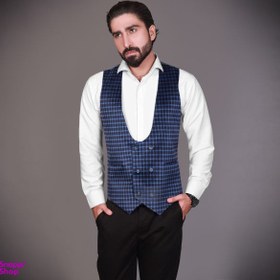 تصویر جلیقه مردانه مدل مخمل چهارخانه رنگ 