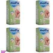 تصویر پوشک مولفیکس (Molfix) کد 1 سایز 1 مجموعه 4 عددی بسته 40 عددی 