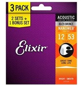 تصویر سیم گیتار مردانه و زنانه 16539 NANOWB BRONZE 3 قطعه آکوستیک 12 53 Elixir 