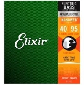 تصویر سیم گیتار 14002 NANOWEB SUPER LIGHT 4 WIRE GUITAR 40 95 Elixir 