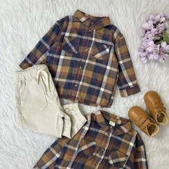 تصویر پیراهن چهارخانه دوجیب 