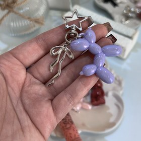 تصویر آویز کیف و جاکلیدی سگ بادکنکی - سگ سفید 