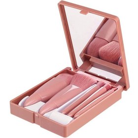 تصویر ست براش آرایشی 5 تیکه آینه داردکیفی در دو رنگ نود MAKE UP BRUSH SET 5 PS