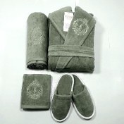 تصویر حوله عروس و داماد نیم ست اقتصادی سدری K05 برند KALAR 