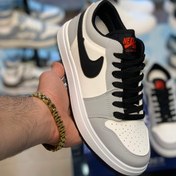 تصویر کتانی مردانه KSHOES مدل Jordan 1 Low کد 12919 سایز 41 تا44(رنگ‌سفید-طوسی) - سایز۴ 