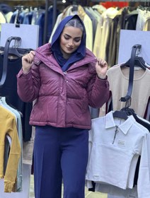 تصویر کاپشن زنانه - زرشکی / L مشکی ۱ / L 