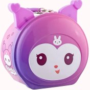 تصویر قلک فلزی قفل دار کرومی صورتی 