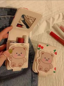 تصویر کیف ارایشی جیبی طرح خرسی به همراه آیینه 1pc Bear Shaped Lipstick Pouch With Mirror