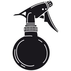 تصویر استیکر چوبی دیواری آرایشگاه طرح اسپری آب AR5501 استیکر چوبی آرایشگاهی