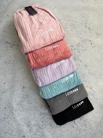 تصویر شلوار تدی بره ای راه راه - طوسی 