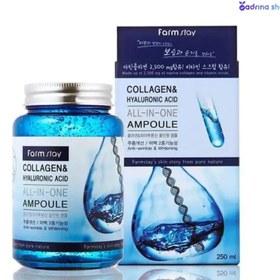 تصویر آمپول کلاژن و هیالورونیک اسید فارم استی حجم 250 میل Farm Stay Collagen & Hyaluronic Acid All In One Ampoule