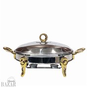 تصویر سوفله خوری یونیک بیضی بزرگ نگین دار طلایی UN-3908 