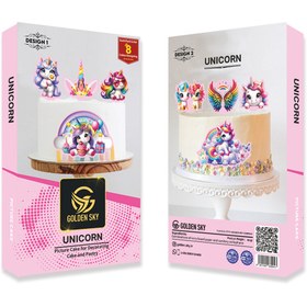 تصویر تصویر و تاپر کیک یونی کورن 