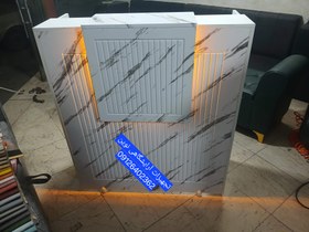 تصویر میزکانتر میزمنشی دررنگ بندی سفیدومشکی 