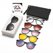 تصویر عینک طبی مگنتی ۵ کاوردار کد ۹۵۰۵ مدل گرد 