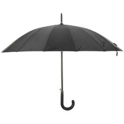 تصویر چتر عصایی مشکی ۱۶ فنر 