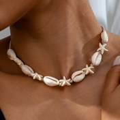 تصویر ست گردنبند و دستبند صدف و ستاره دریایی ۴ عددی 