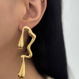 تصویر گوشواره اشکی طلایی 