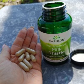 تصویر مکمل خارمریم 500 میلی گرم (100عددی) Swanson Milk Thistle-Herbal Liver Support Supplement (100 Capsules, 500mg Each)