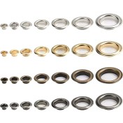 تصویر حلقه پانچ فلزی بسته 50 عددی Metal Eyelets Grommet Hole Ring