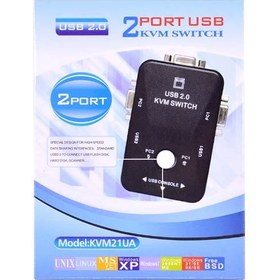 تصویر KVM کی وی ام 2 پورت USB 2.0 دستی مدل KVM21UA 