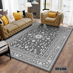 تصویر فرشینه مخمل شانل طوسی سفید ترمزدار RF4366 - ۹متری 