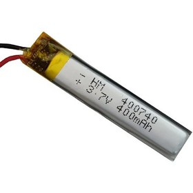 تصویر باتری لیتیوم پلیمر 3.7v ظرفیت 400mA ابعاد 400740 