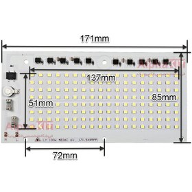 تصویر چیپ 100 وات دی او بی بلالی برق مستقیم chip 100w dob 220v