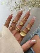 تصویر انگشتر زنانه رنگ نقره‌ای پکی 