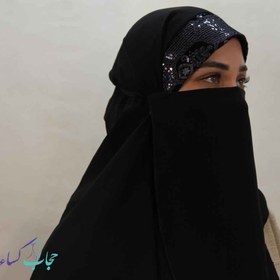 تصویر پوشیه نقاب عربی مشکی 