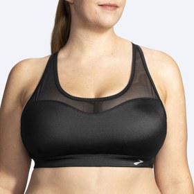 تصویر نیم تنه ورزشی زنانه بروکس مدل Brooks Fastforward crossback Bra|ذغالی 