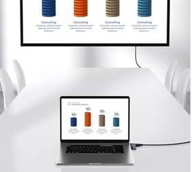 تصویر مینی هاب USAMS (Type-C+HDMI+USB) مدل US-SJ492 USAMS Mini Hub Type-C+HDMI+USB US-SJ492