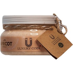 تصویر ماسک اسکراب صورت و بدن زردآلو ۳۰۰ گرمی LUXURY COIN LUXURY COIN