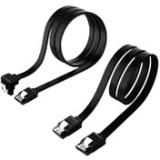 تصویر کابل دیتا SATA با 6 گیگ ایسوس قفل‌دار بسته 2 تایی اورجینال 