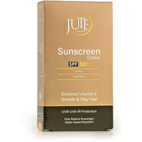 تصویر کرم ضدآفتاب بی رنگ SPF50 ژوت مناسب پوست چرب | Jute Sunscreen Cream For Oily Skin With SPF50 ضد آفتاب صورت مدل کرم ضدآفتاب بی رنگ SPF50 ژوت مناسب پوست چرب | Jute Sunscreen Cream For Oily Skin With SPF50 چرب SPF 50 حجم 40 میلی لیتر برند ژوت | Jute بی رنگ