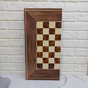 تصویر تخته نرد و صفحه شطرنج چوبی طرح گردو 