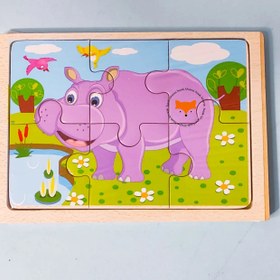 تصویر پازل ۶ تیکه چوبی - اسب آبی ا Wood puzzle Wood puzzle