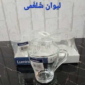 تصویر لیوان لومینارک فرانسه دسته دار مدل شلغمی 280 سی سی 