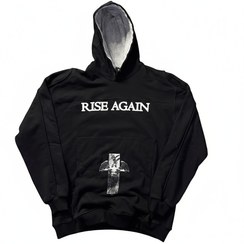 تصویر هودی مشکی طرح rise again 