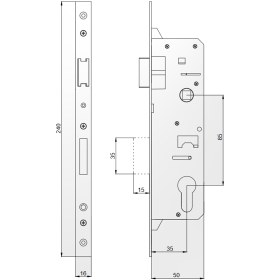 تصویر قفل سوییچی آکادو مدل UPVC35 سایز ۳۵-۸۵ 