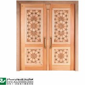 تصویر درب چوبی ورودی امامزاده ،مسجد،نمازخانه سنتی صنایع چوب ساج مدل TT10 